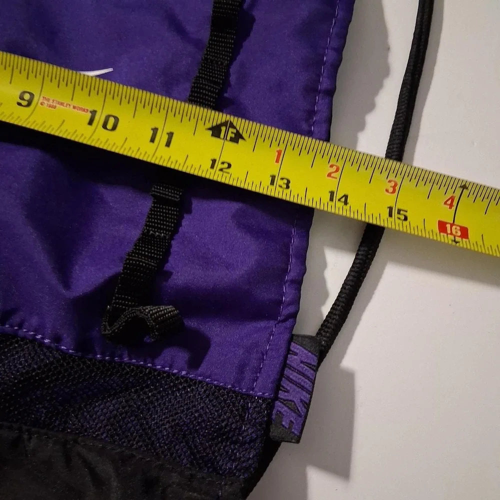 Nike purple & black drawstring backpack unisex outdoors hiking lightweight